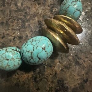 Ashley Pittman Turquoise and Gold Women's Necklace retail $745. See pics!